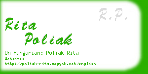 rita poliak business card